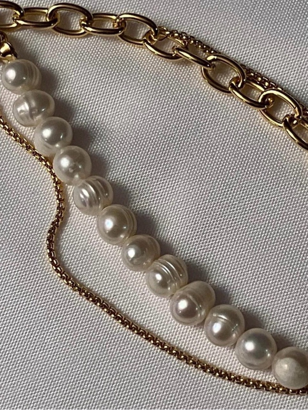 Sarah Coventry Gold & White Pearl Layered Bracelet
